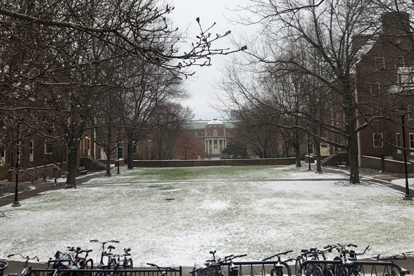 University Park campus in winter