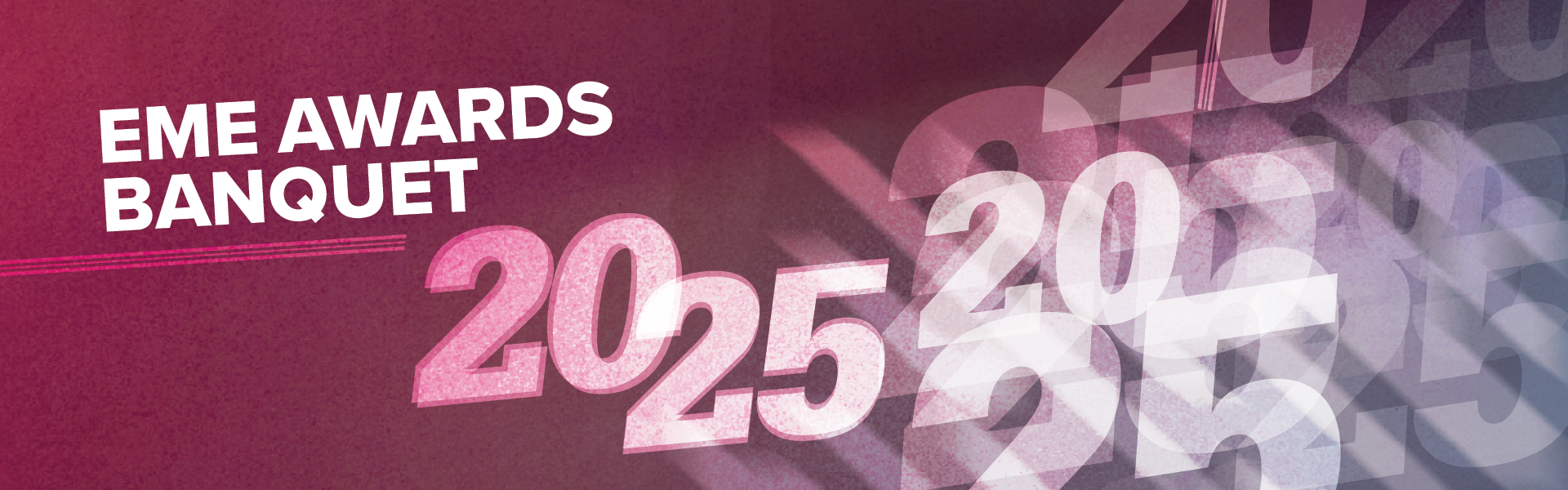 Abstract dark rose gradient 2025 EME Awards banner