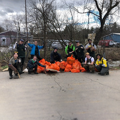 group of student volunteers