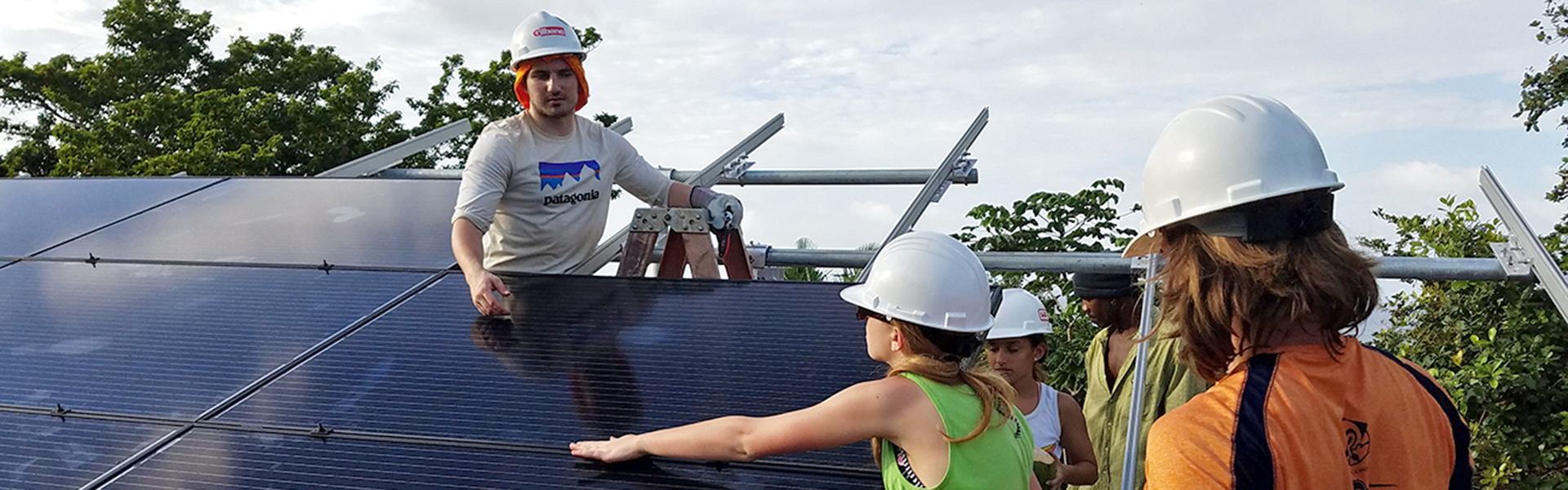 Students Working on Solar Panel