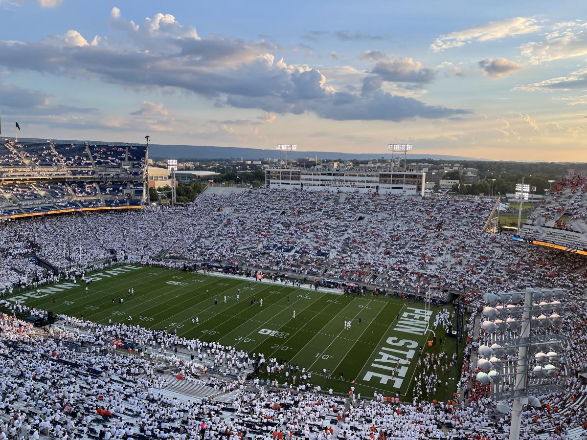shot of beaver stadium during the white out