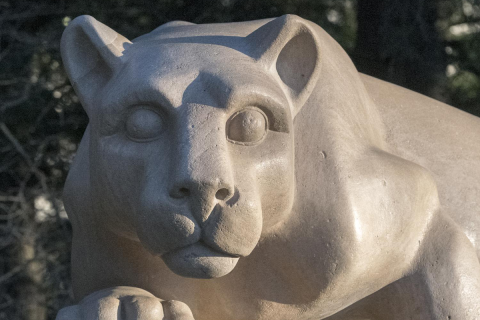 Nittany Lion statue.