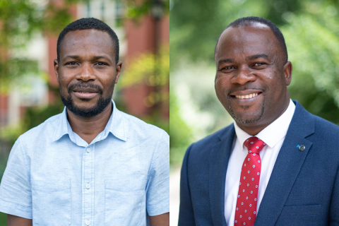 Outdoor headshots of faculty members Nutifafa Doumon and Nelson Dzade.
