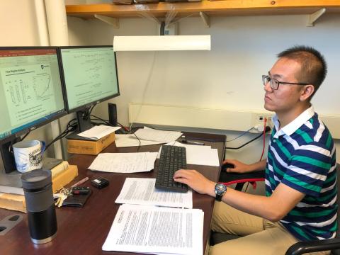 Fengyuan Zhang doing research