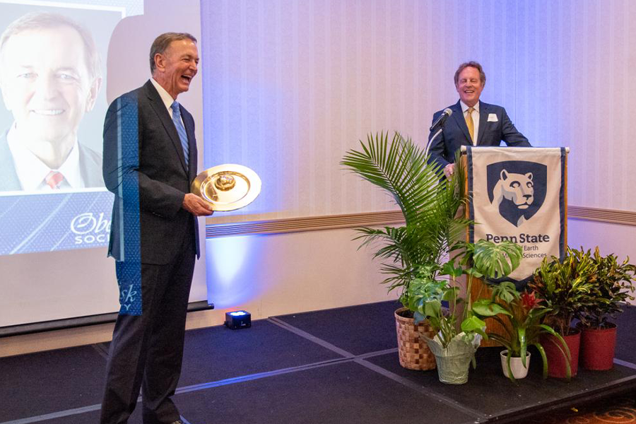 Jerry Berkebile receiving the Colleen Swetland Alumni Achievement Award