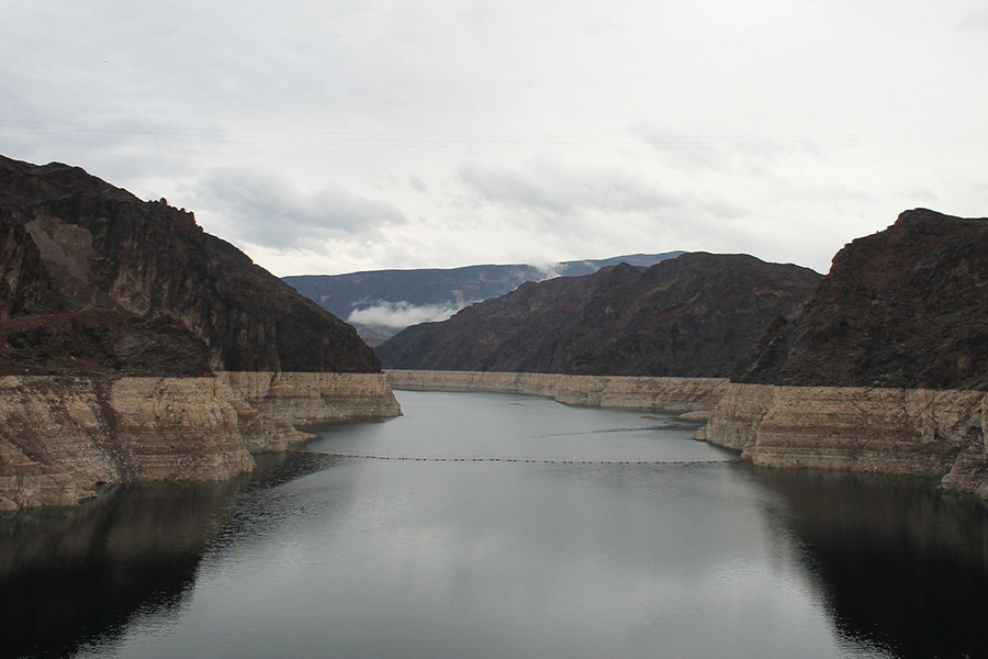 Hoover Dam on cloudy day