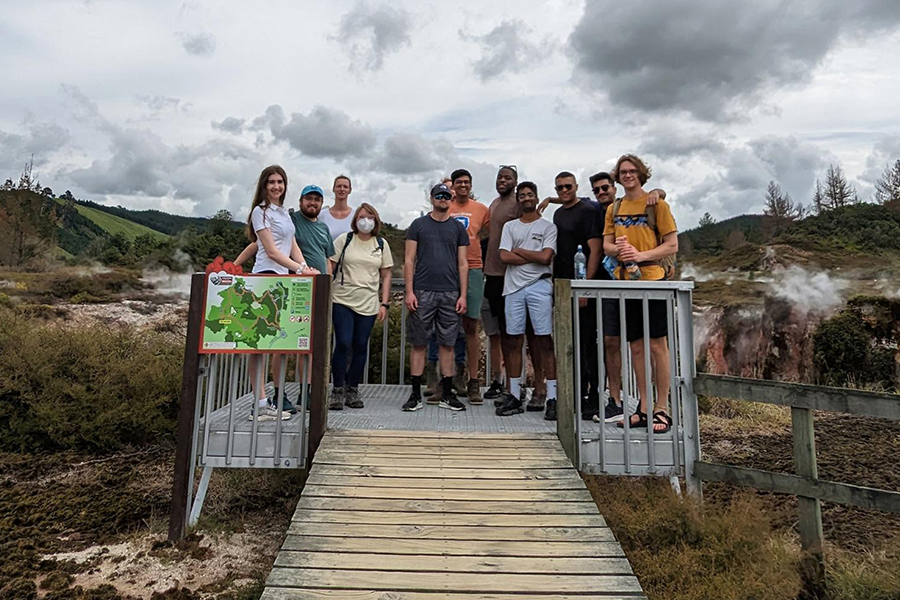 Group photo of College of Earth and Mineral Sciences students in New Zealand