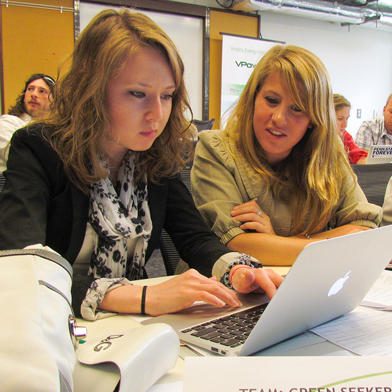 Students on computer